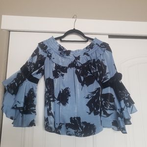 MISA Off Shouler Floral Top